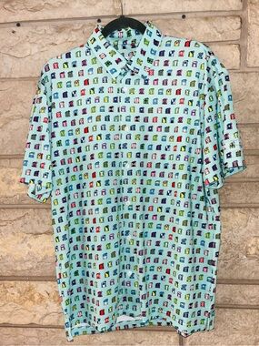 Fanatics Kentucky Derby Jockey Jerseys Shirt Short Sleeve EUC Mint/Multi Rare LG